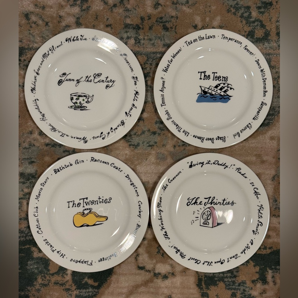 Pottery Barn "The Decades" Set of 12 Small Plates - Brand New in Box